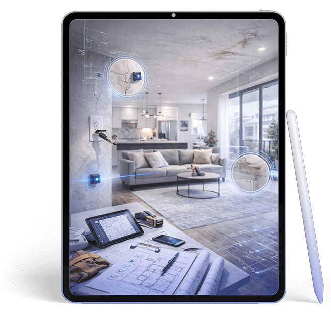 Ipad com foto de obra